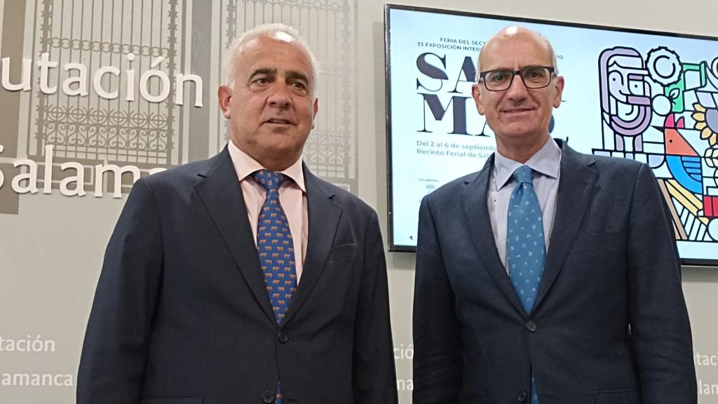 El diputado de Ferias y Mercados, Jesús María Ortiz, y el presidente de la Diputación, Javier Iglesias