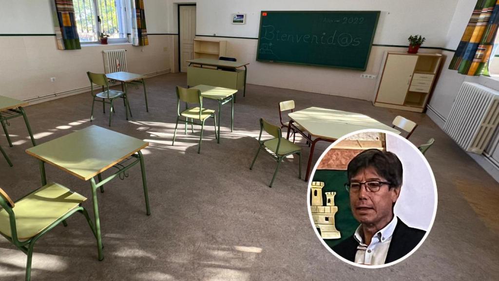 El aula que reabre en Tiedra y el alcalde del municipio: Nunilo Gato