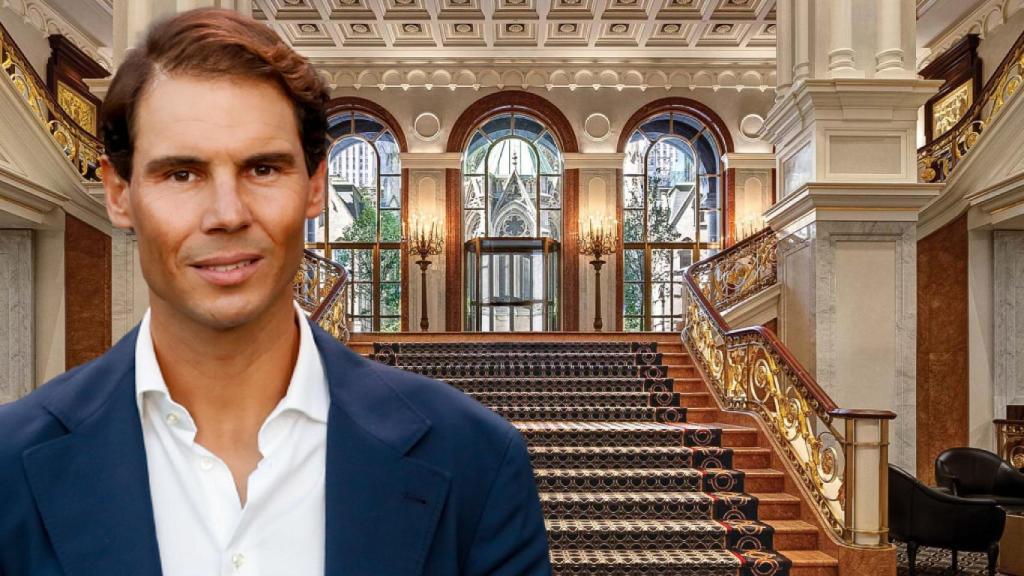Rafa Nadal junto a los exclusivos espacios del Lotteny Palace, en un montaje de JALEOS.