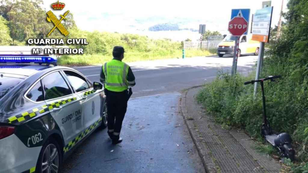 Patinete eléctrico interceptado en Pontevedra.