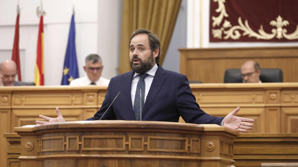 Paco Núñez, presidente del PP de Castilla-La Mancha durante su intervención.