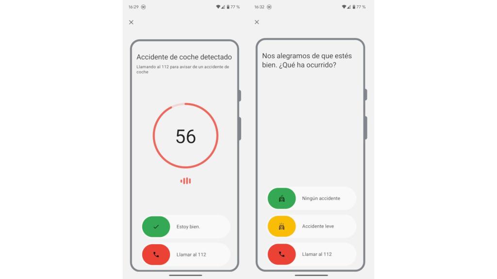En caso de accidente, el Pixel llamará a los servicios de emergencia