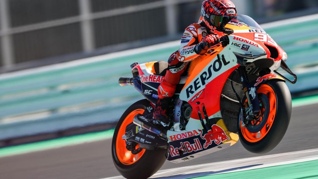 Marc Márquez, en los test de Misano de MotoGP con su Honda
