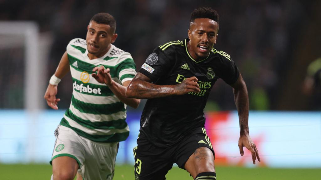 Eder Militao, frente al Celtic de Glasgow