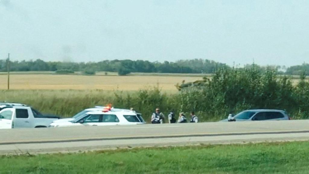 Momento de la detención de Myles Sanderson en la provincia de Saskatchewan, en Canadá.