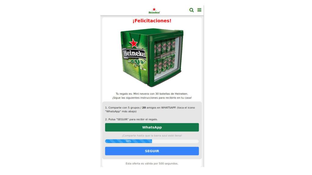 Estafa en nombre de Heineken