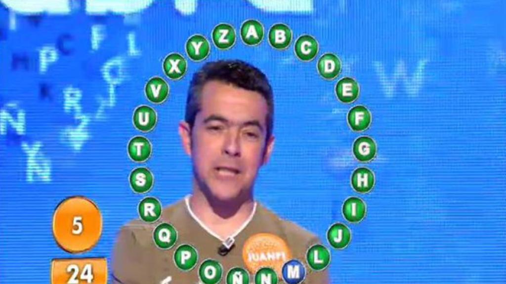 Juan Pedro Gómez, participando en Pasapalabra en 2013, cuando lo emitía Telecinco.