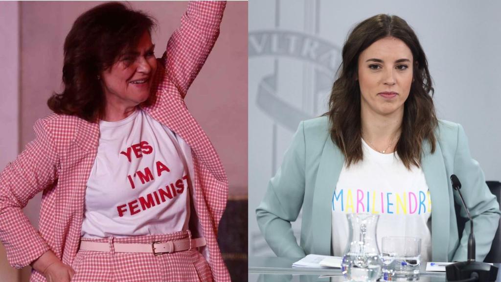 Carmen Calvo (izq) e Irene Montero (dcha).