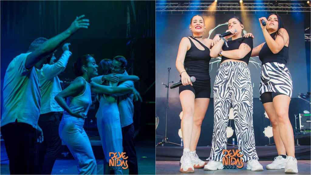 Baiuca y Tanxugueiras actuaron ayer en el Festival Revenidas de Vilaxoán.