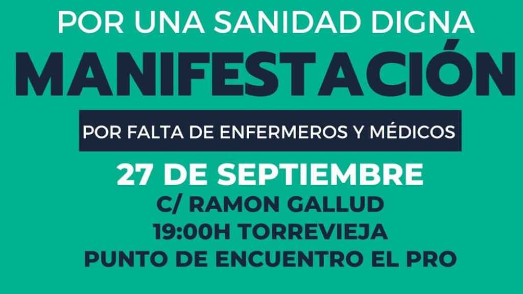 Convocatoria de una manifestación por el servicio del hospital este mes.