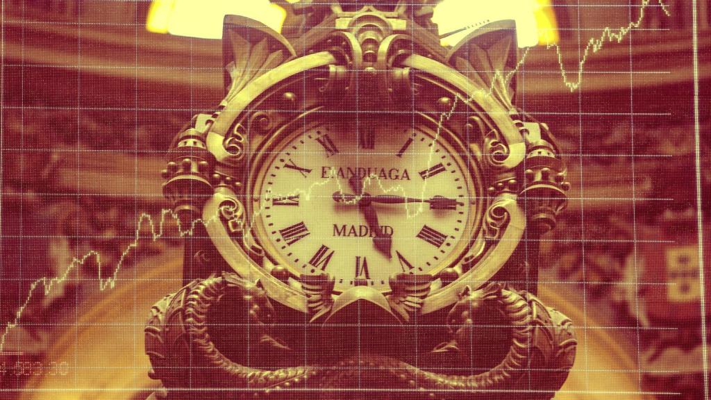 Interior del Palacio de la Bolsa de Madrid.