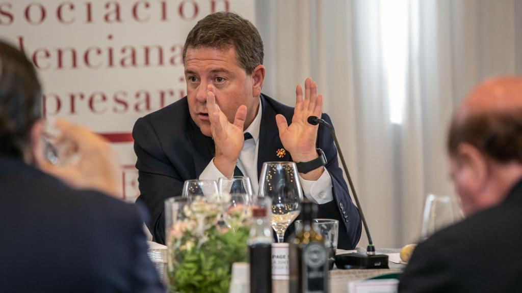 Emiliano García-Page, este lunes en el pleno de la Asociación Valenciana de Empresarios