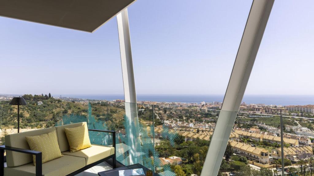 La terraza de una de las habitaciones del resort.