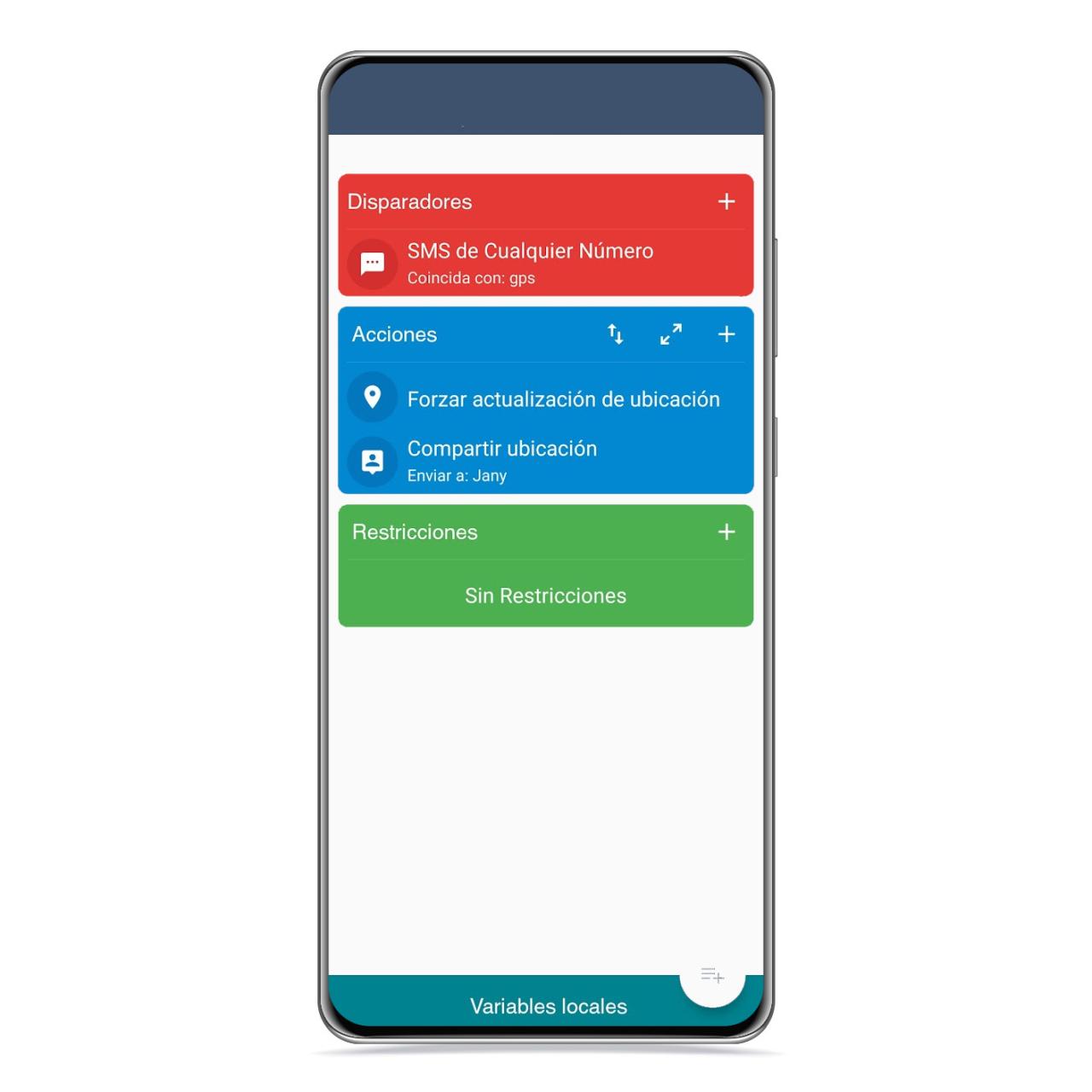 SMS con ubicación en Macrodroid