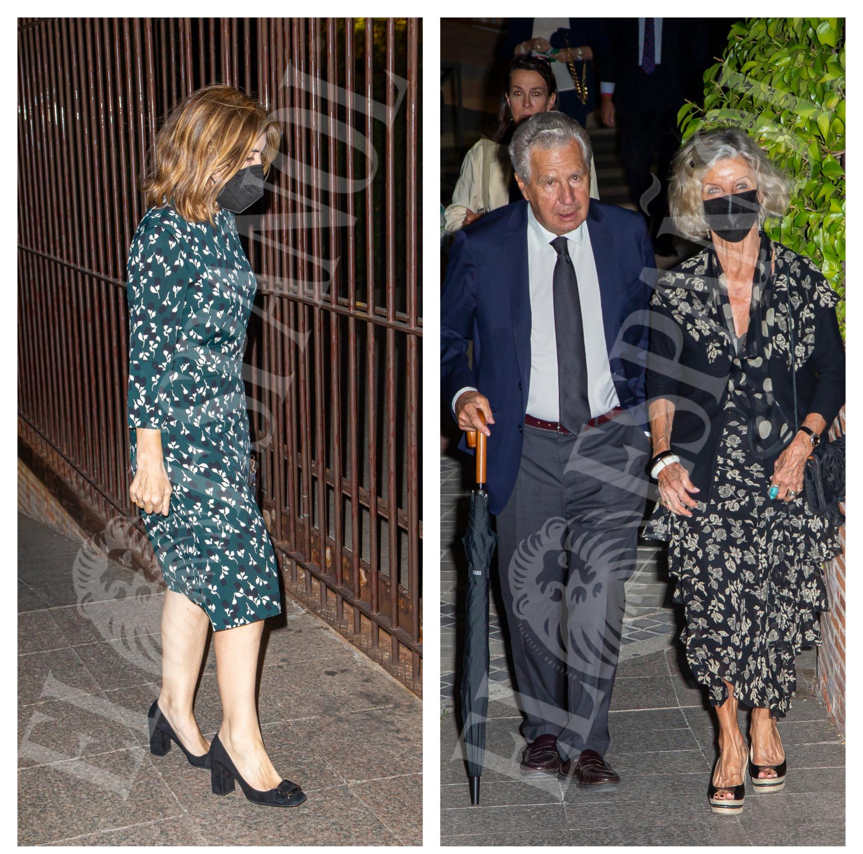 Xandra Falcó, Jaime Carvajal y Victoria Hoyos en la misa por Pilar Carvajal Urquijo.