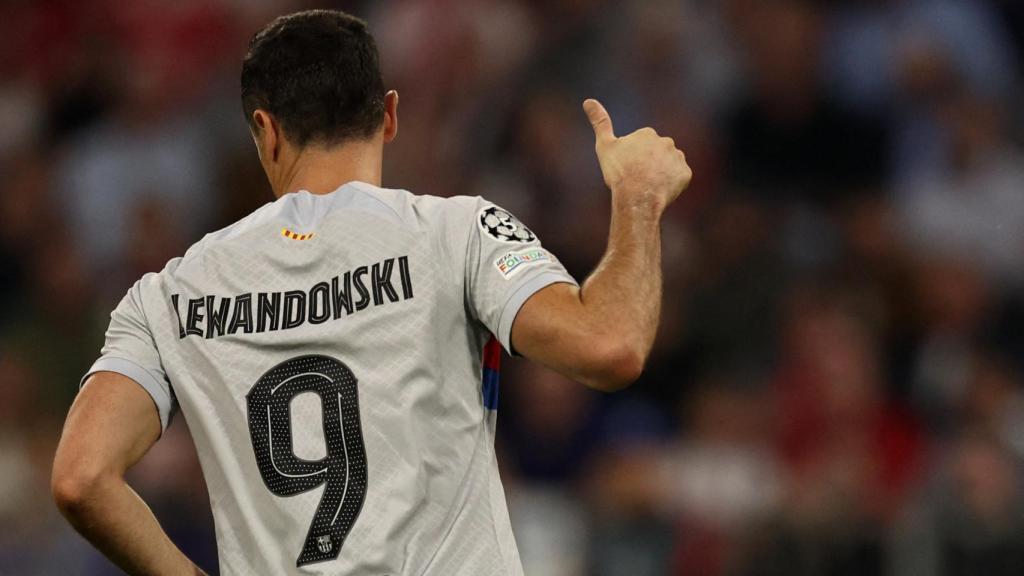 Robert Lewandowski en su regreso al Allianz Arena