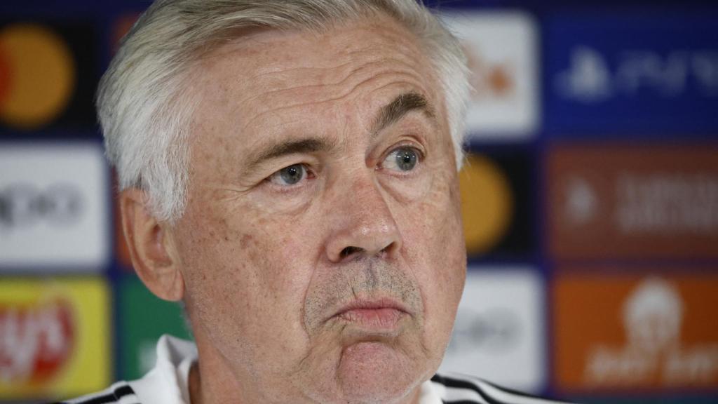 Ancelotti, en rueda de prensa con el Real Madrid