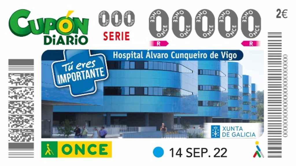 Cupón de la ONCE del Álvaro Cunqueiro.