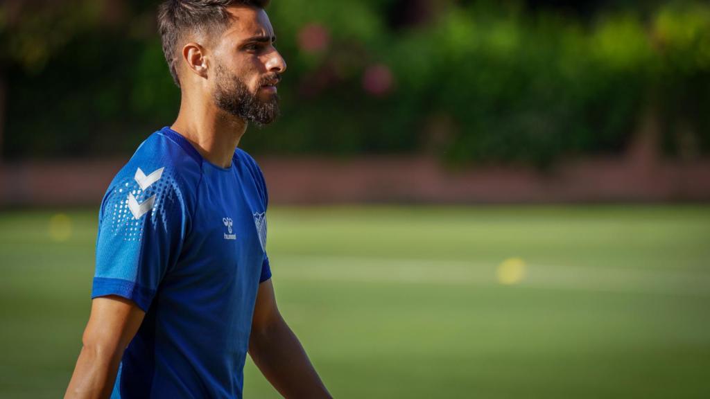 Luis Muñoz durante un entrenamiento de pretemporada con el Málaga CF