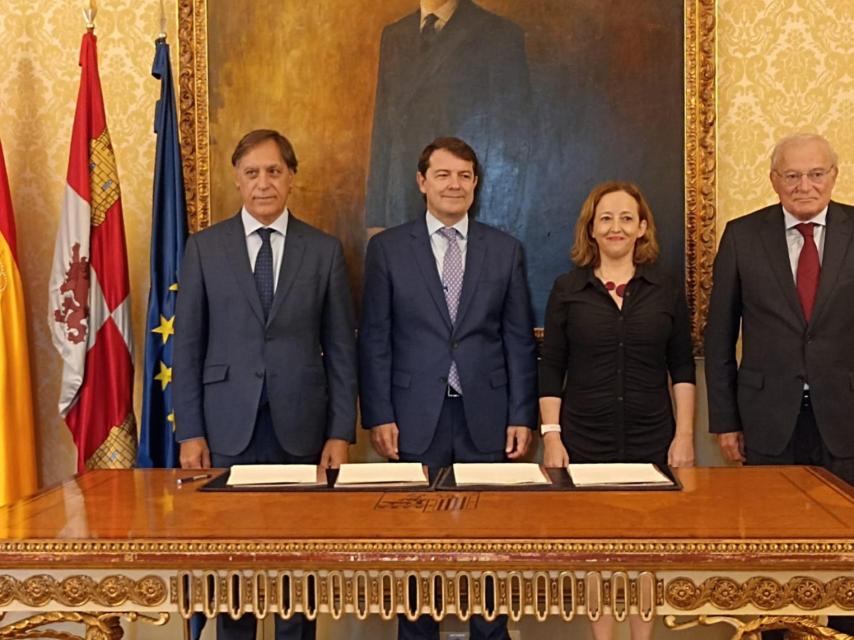 El presidente de la Junta, Alfonso Fernández Mañueco, durante la presentación de la nueva Casa de la Ciencia de Salamanca.