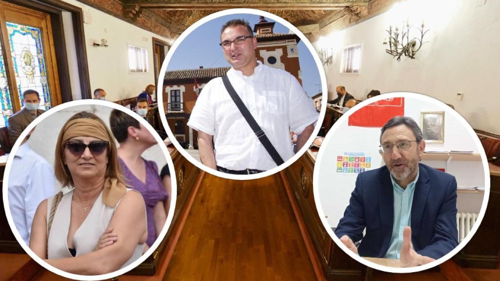 La asesora jurídica Teresa López, el exdiputado provincial Javier González Trapote y el portavoz socialista Francisco Ferreira.