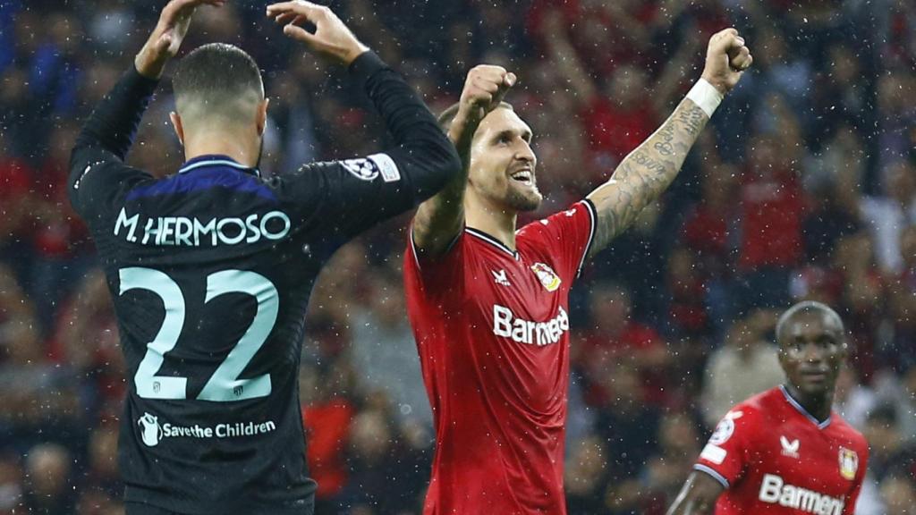 Robert Andrich, celebrando su gol con el Bayer Leverkusen ante el Atlético de Madrid