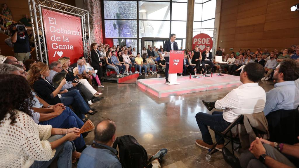 Pedro Sánchez en el acto de campaña del PSOE en Toledo. Foto: Óscar Huertas.
