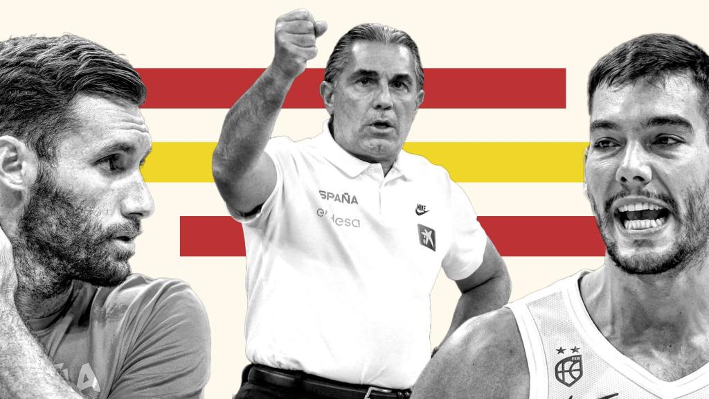 Rudy Fernández, Sergio Scariolo y Willy Hernangómez