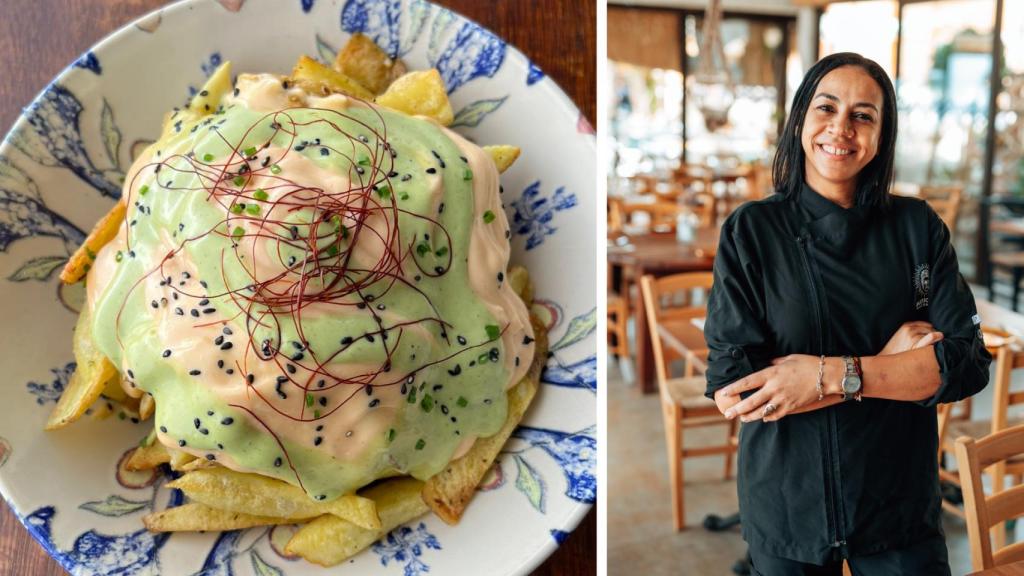 Unas de las mejores patatas bravas del mundo, en Maricarmen Casaplaya.
