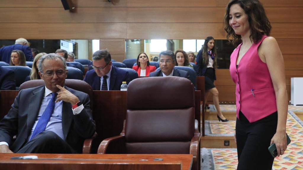 La presidenta de la Comunidad de Madrid, Isabel Díaz Ayuso, en la Asamblea de Madrid.