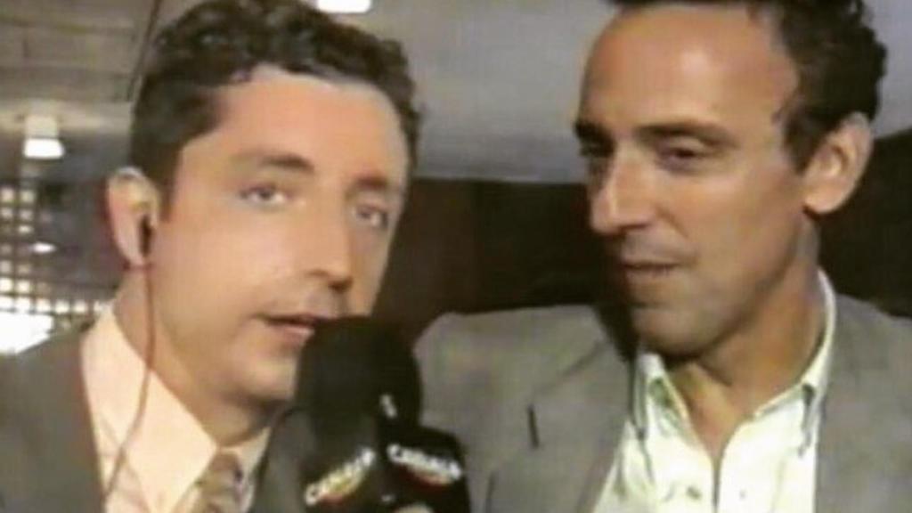 Pedrerol, con el expresidente del Barcelona Joan Gaspart.