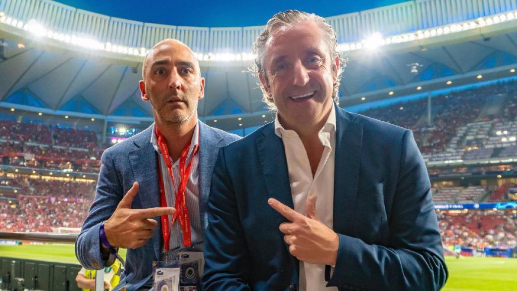 Josep Pedrerol y José María Matos en un partido de Champions.