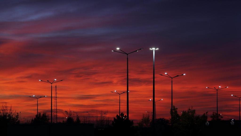 Alumbrado público en una ciudad de la provincia de Alicante.