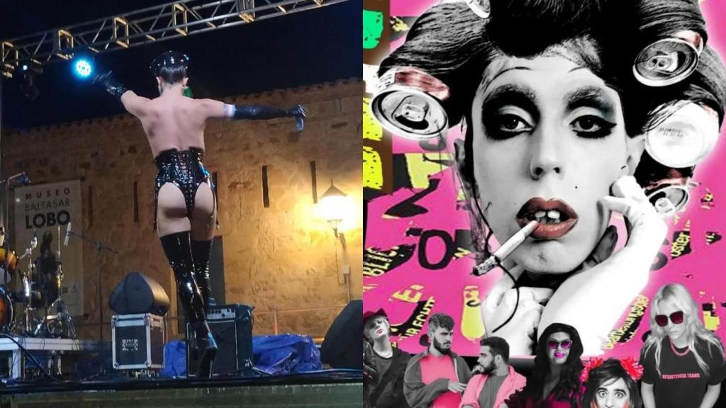 Montaje con el cartel del Transgress Fest 2022 y una actuación anterior