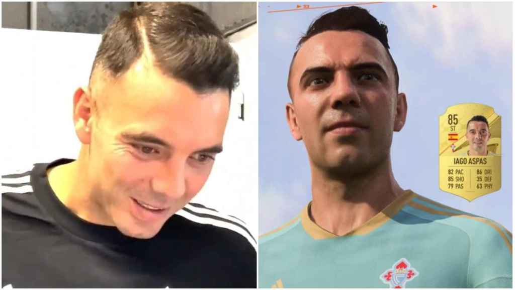 Iago Aspas reacciona a su carta del Fifa 23.