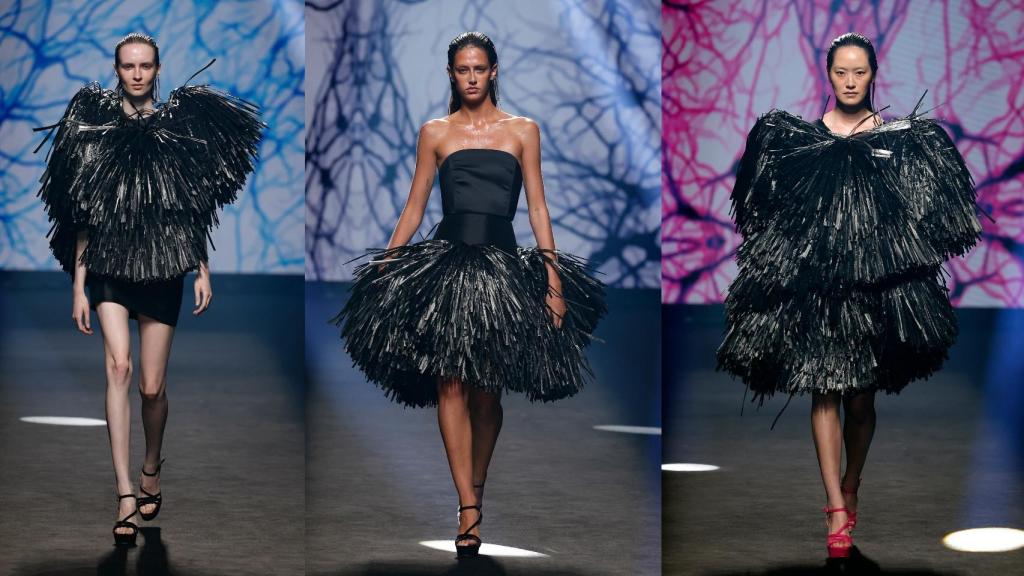 Modelos del desfile de Roberto Diz en la 76ª edición de la MBFW de Madrid.