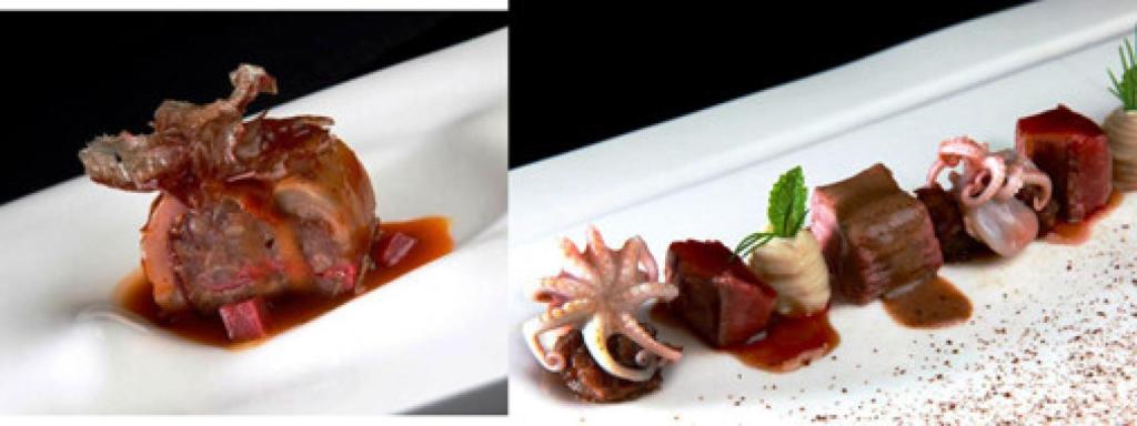 Algunos de los preparados de carne de toros del chef Mario Sandoval