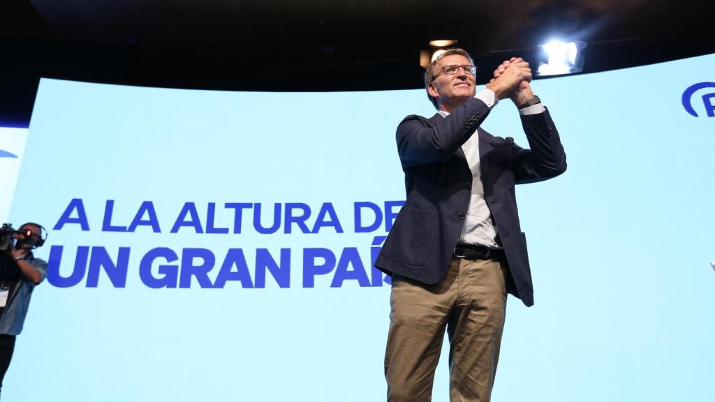 Alberto Núñez Feijóo este domingo en Toledo. Foto: Óscar Huertas