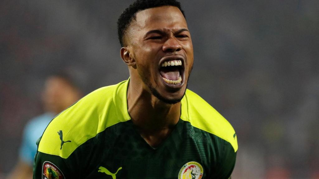 Keita Baldé celebra un gol con la selección de Senegal