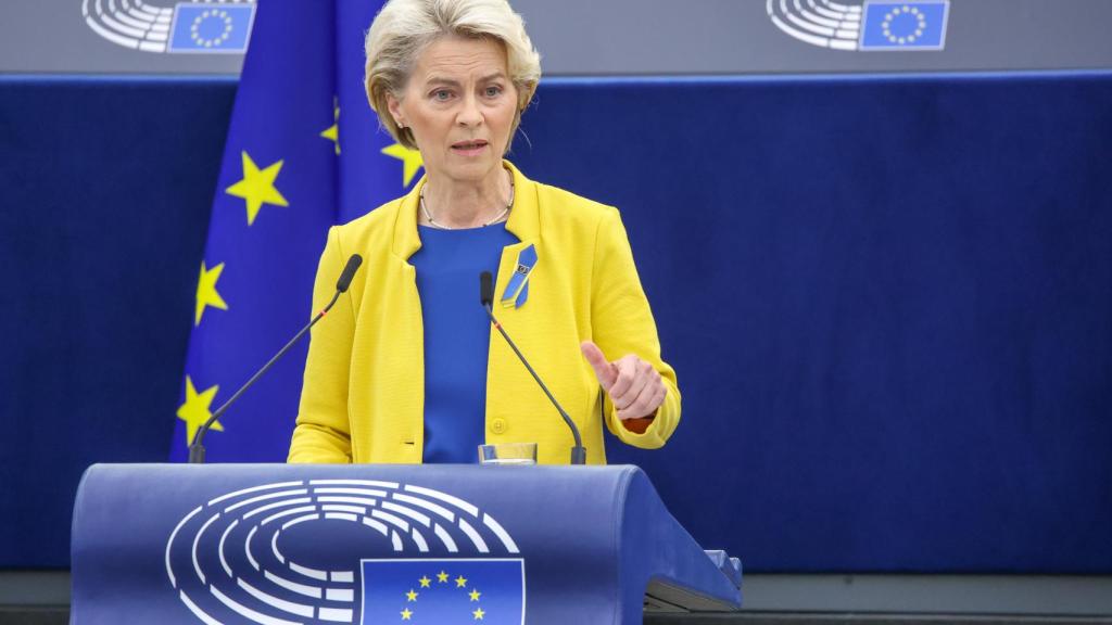 ÚRSULA VON DER LEYEN, PRESIDENTA DE LA COMISIÓN EUROPEA, DURANTE EL DISCURSO DE SOTEU