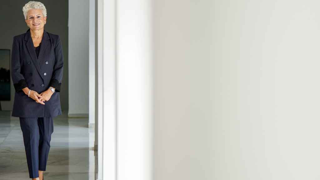 María Marced, momentos después de la entrevista.