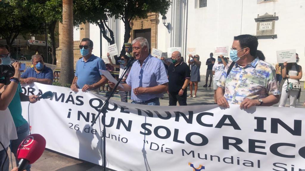 Francisco Mena, durante un acto reivindicativo en La Línea, el pasado junio.