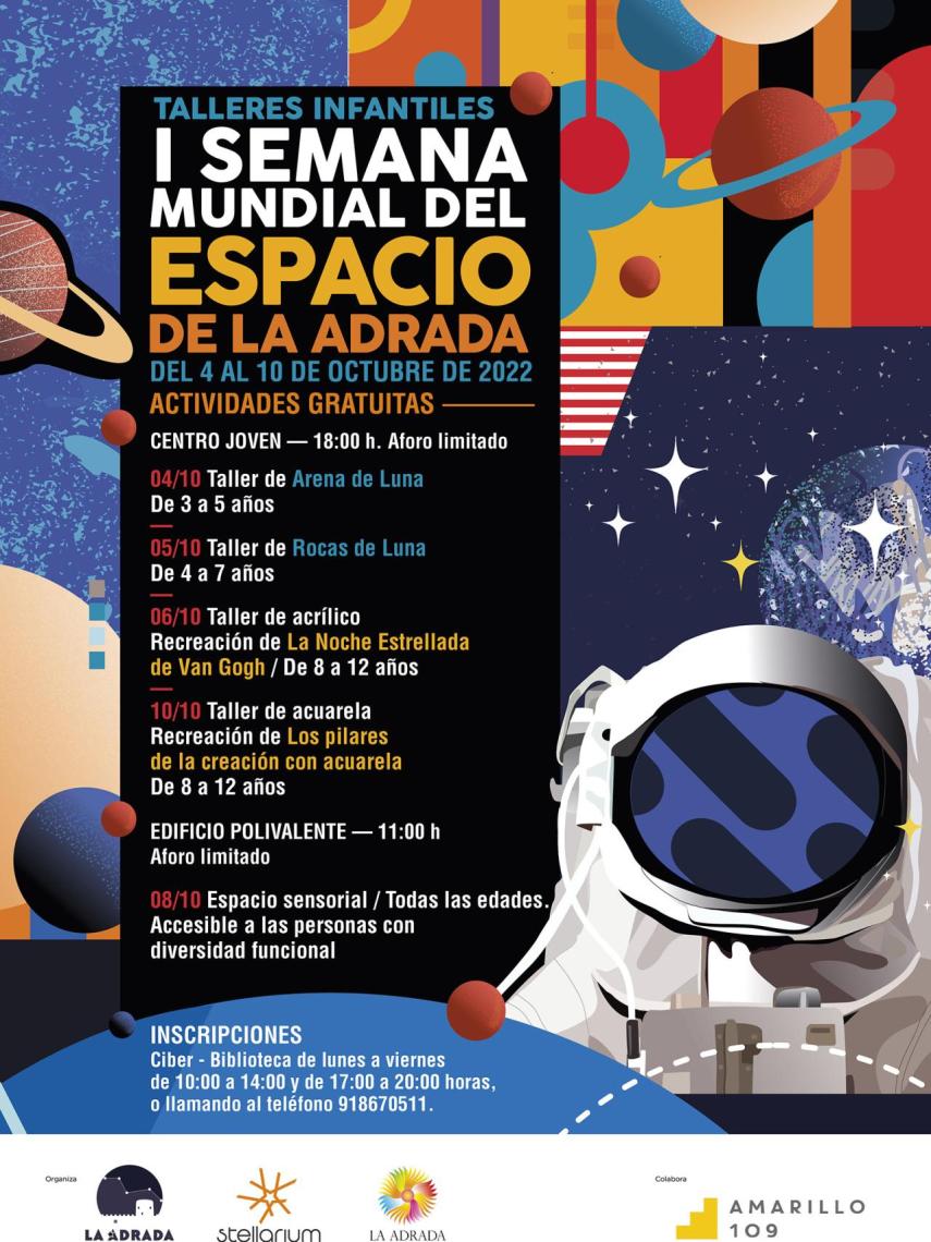 Talleres infantiles gratuitos en La Adrada en la I Semana Mundial del Espacio.