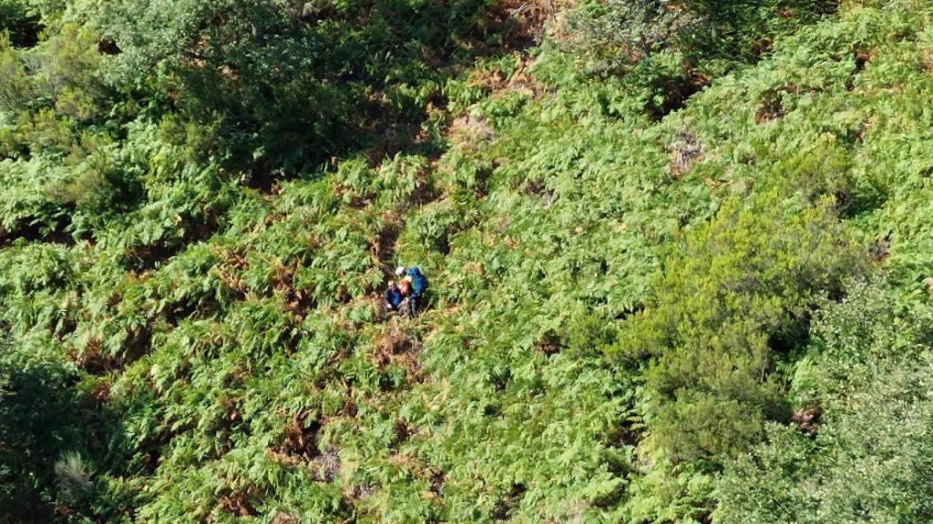 Rescate de un peregrino desorientado en un bosque leonés