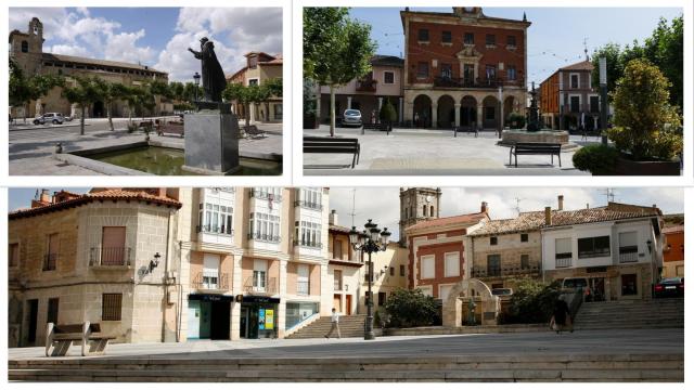 Frómista (Arriba a la izq); Herrera de Pisuerga (Arriba a la drch); Baltanás (Abajo).