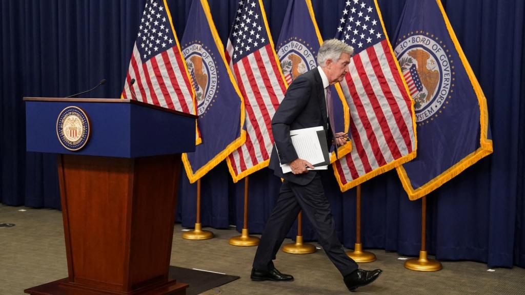 Jerome Powell, presidente de la Fed, tras la reunión del Comité Federal del Mercado Abierto.