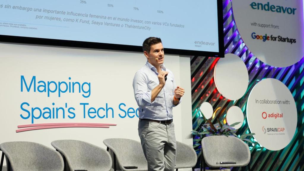 Antonio Iglesias, director general de Endeavor España, durante su intervención en la presentación del informe.