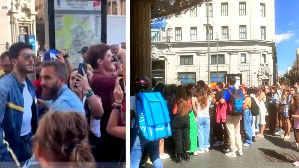 El cantante, a su llegada a la Gran Vía madrileña.