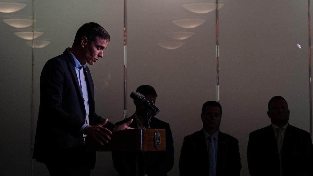 Pedro Sánchez este jueves en Nueva York, durante un homenaje a Salvador Allende.