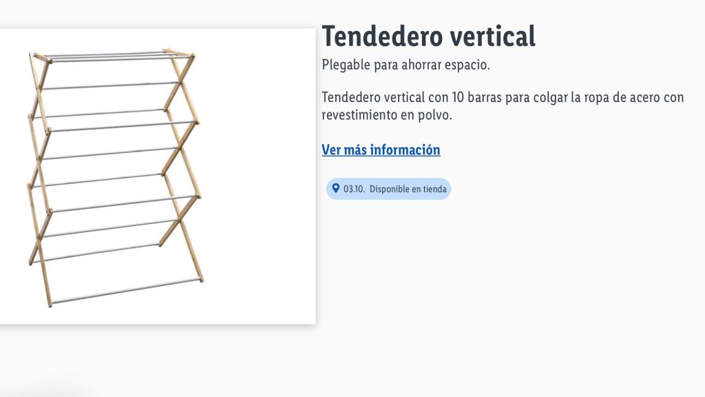 Tendedero vertical de Lidl.